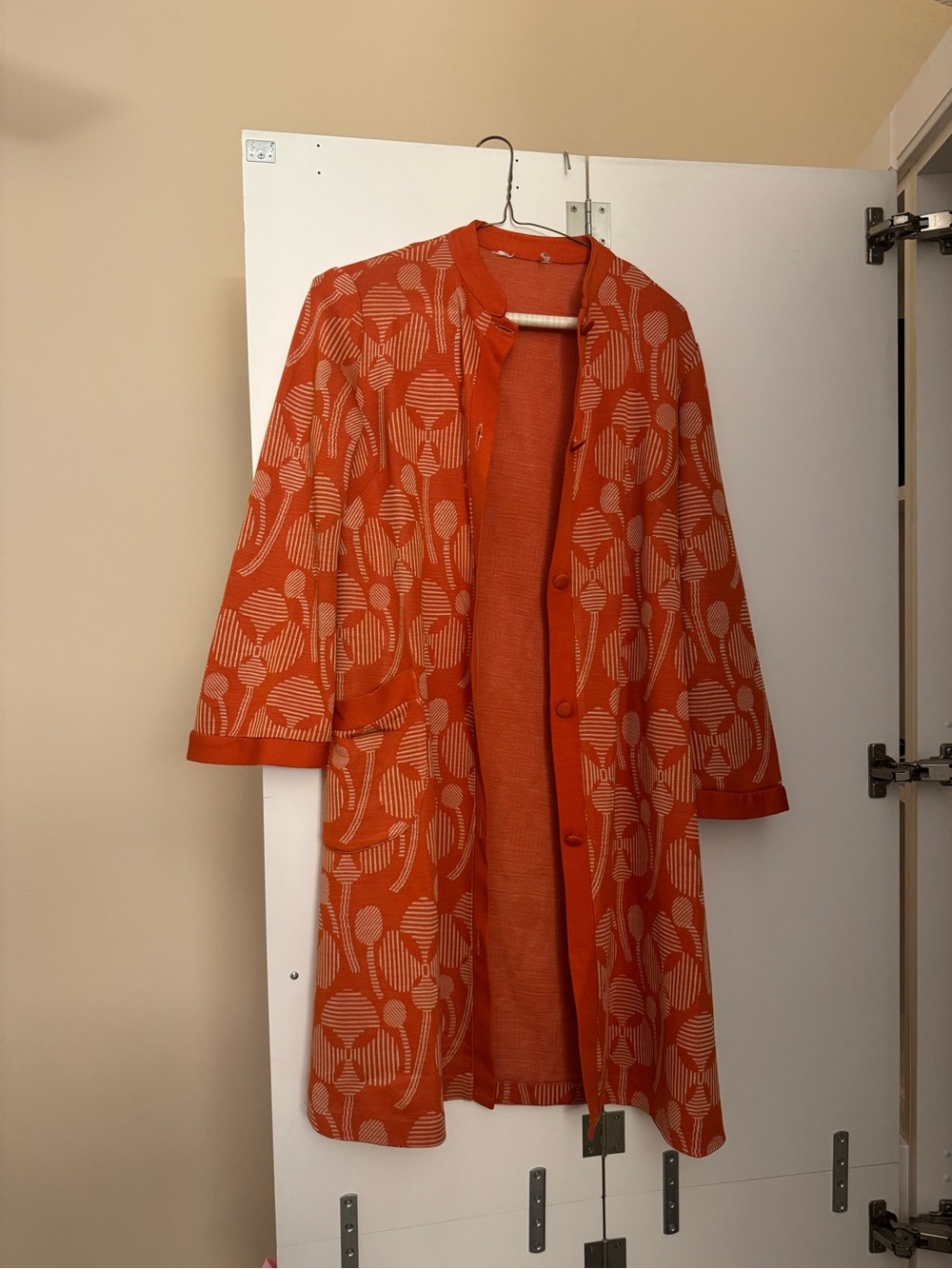 Vintage Orange Patterned Long duster